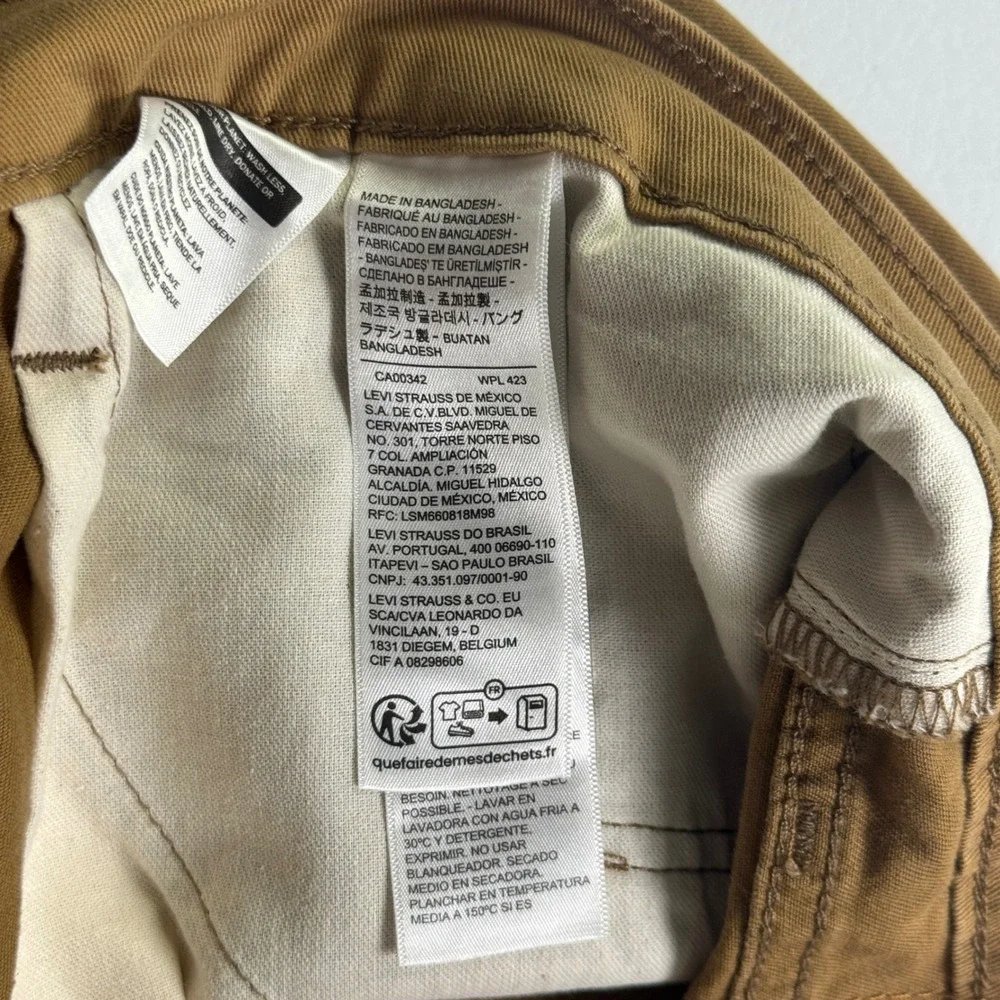 Levis 541 Athletic Taper Pants Mens 52x32 British Khaki Brown Stretch Twill NEW